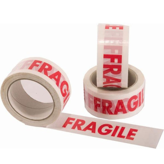 Banda Adeziva FRAGIL, 48mm/60 Metri, Alb/Rosu
