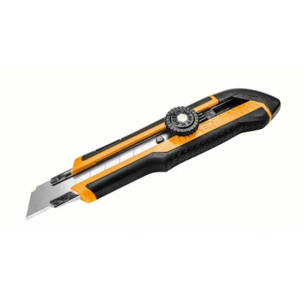 Cutter din ABS, Maner Cauciucat, Buton Rotund, Lama 18x100mm