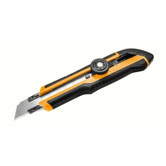 Cutter din ABS, Maner Cauciucat, Buton Rotund, Lama 18x100mm