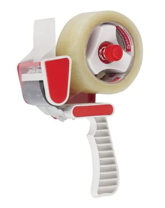 Dispenser pentru Banda Adeziva 48mm/60 Metri, Plastic, Alb/Rosu