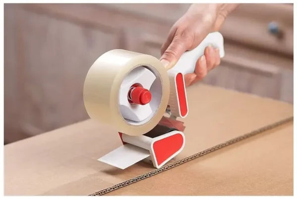 Dispenser pentru Banda Adeziva 48mm/60 Metri, Plastic, Alb/Rosu