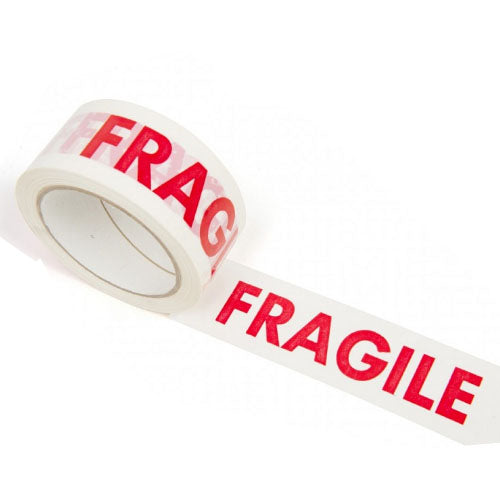 Banda Adeziva FRAGIL, 48mm/60 Metri, Alb/Rosu