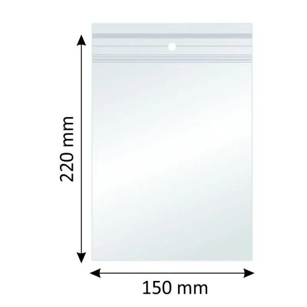Plicuri Ziplock, Polietilena, 150x220mm, 40µm, 100 buc/set