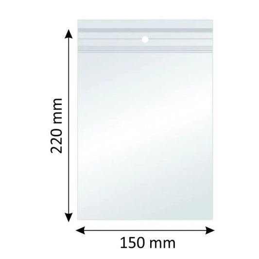 Plicuri Ziplock, Polietilena, 150x220mm, 40µm, 100 buc/set