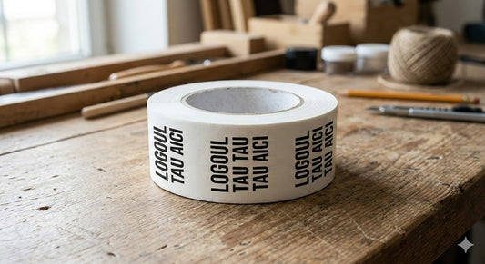Banda Adeziva Personalizata 50mm/60m, Alb *  -  SIGLA TA - MIN 360 ROLE